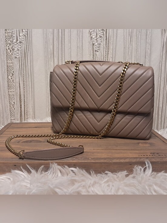 Quince Handbags - Quince Italian Leather Quilted Convertible Crossbody Bag - Dark Taupe